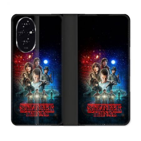 Housse cuir portefeuille Pour Honor 200 5G Stranger Things Affiche 1