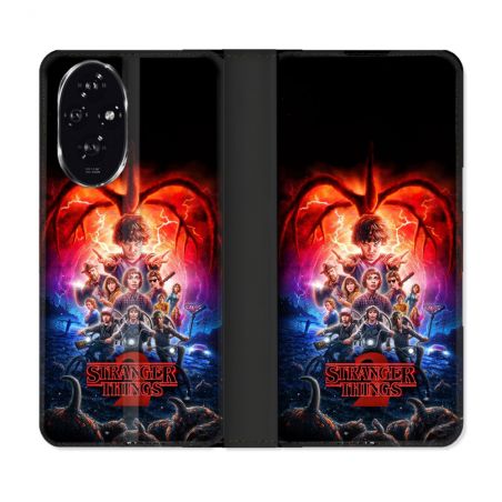 Housse cuir portefeuille Pour Honor 200 5G Stranger Things Affiche 2