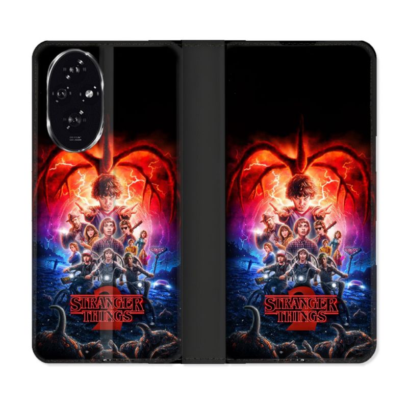 Housse cuir portefeuille Pour Honor 200 5G Stranger Things Affiche 2