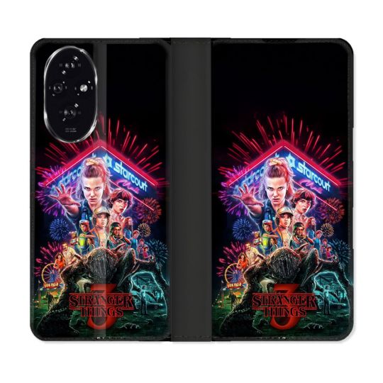 Housse cuir portefeuille Pour Honor 200 5G Stranger Things Affiche 3