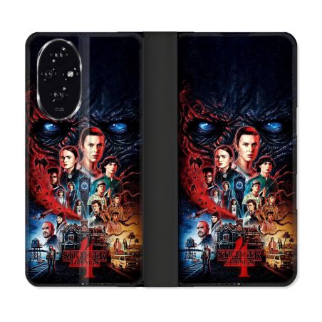 Housse cuir portefeuille Pour Honor 200 5G Stranger Things Affiche 4
