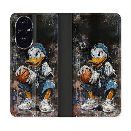 Housse cuir portefeuille Pour Honor 200 5G Street Art Donald Duck