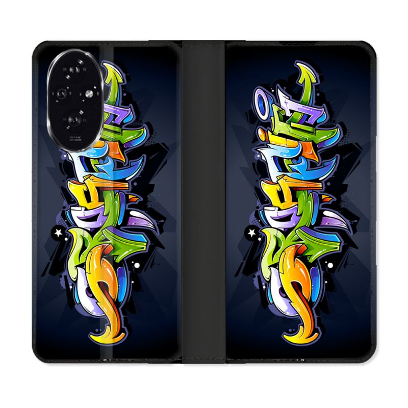 Housse cuir portefeuille Pour Honor 200 5G Street Art Graffiti