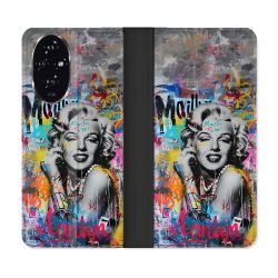 Housse cuir portefeuille Pour Honor 200 5G Street Art Maryline Monroe