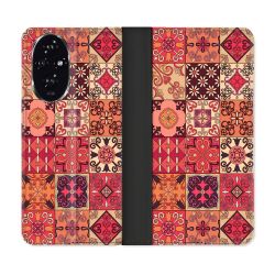 Housse cuir portefeuille Pour Honor 200 5G Texture Carreau Ciment Rouge