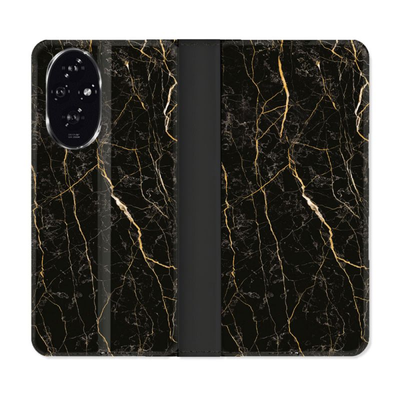 Housse cuir portefeuille Pour Honor 200 5G Texture Marbre Noir
