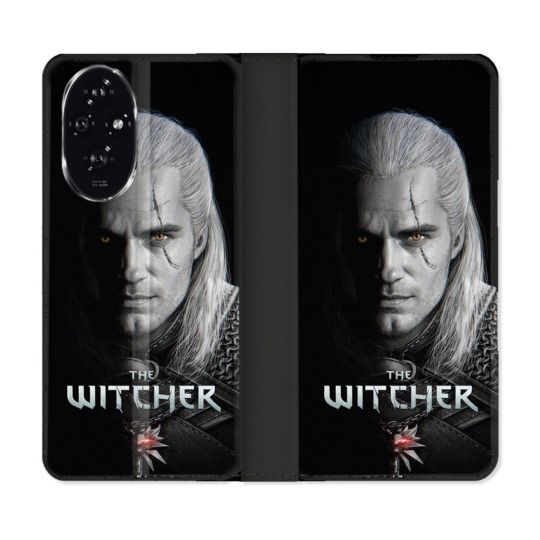 Housse cuir portefeuille Pour Honor 200 5G The Witcher Noir