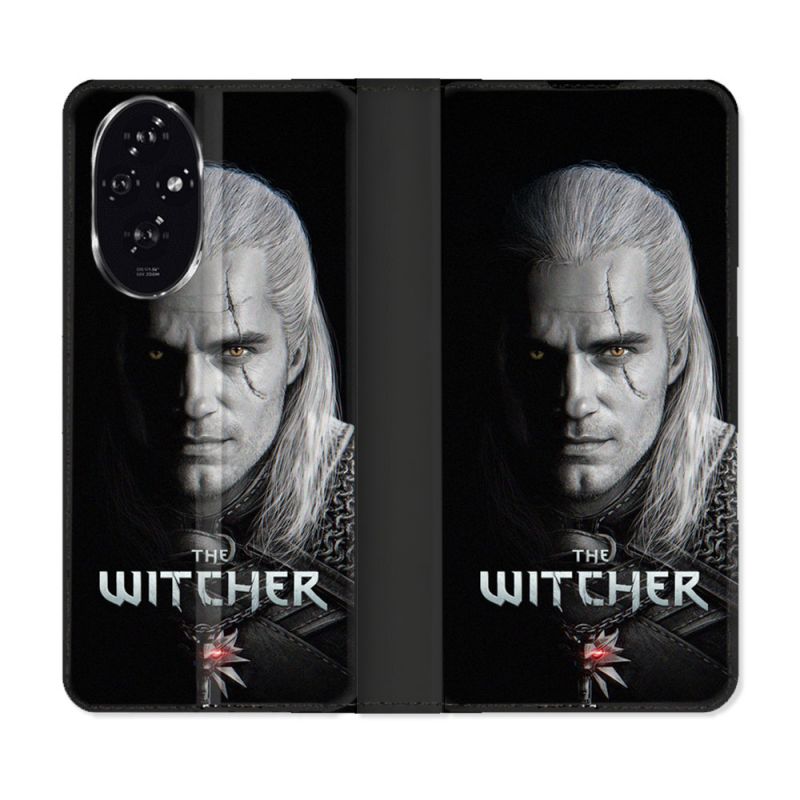 Housse cuir portefeuille Pour Honor 200 5G The Witcher Noir