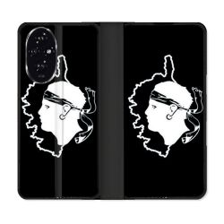 Housse cuir portefeuille Pour Honor 200 5G Voyage Corse Noir