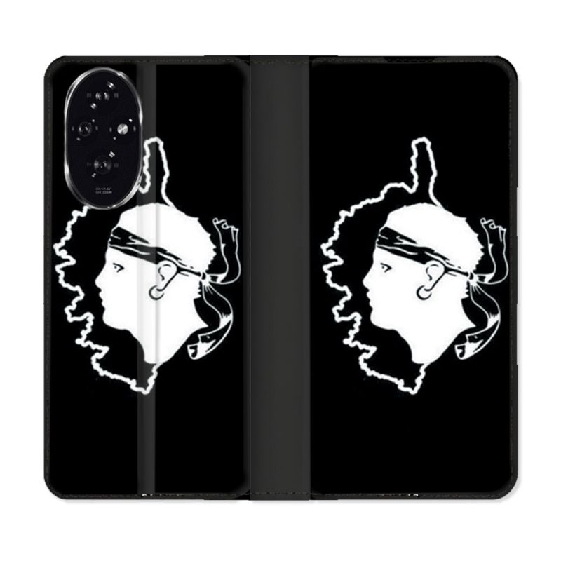 Housse cuir portefeuille Pour Honor 200 5G Voyage Corse Noir
