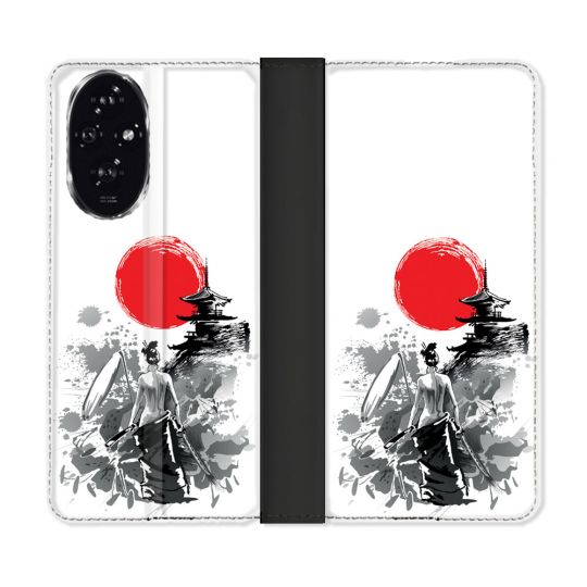 Housse cuir portefeuille Pour Honor 200 5G Voyage Japon Femme