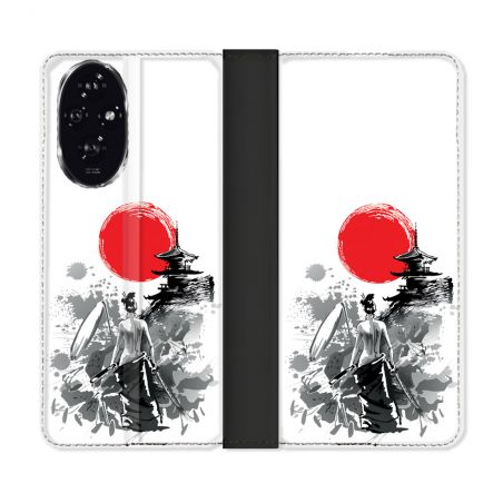 Housse cuir portefeuille Pour Honor 200 5G Voyage Japon Femme