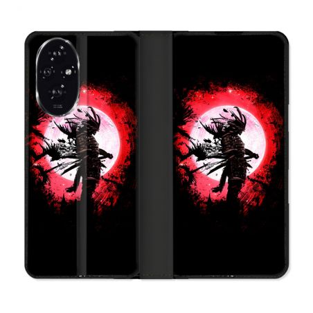 Housse cuir portefeuille Pour Honor 200 5G Voyage Japon Samourai