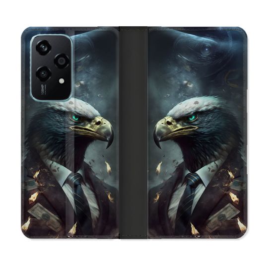 Housse cuir portefeuille Pour Honor 200 Lite 5G Animal Aigle Business