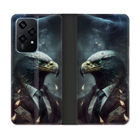 Housse cuir portefeuille Pour Honor 200 Lite 5G Animal Aigle Business