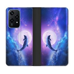 Housse cuir portefeuille Pour Honor 200 Lite 5G Animal Dauphin Vague