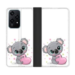 Housse cuir portefeuille Pour Honor 200 Lite 5G Animal Koala Cœur
