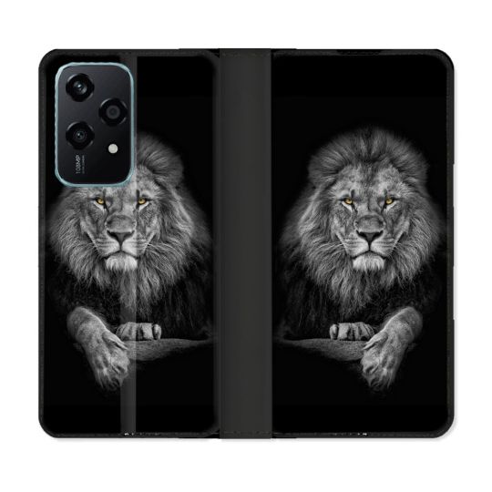 Housse cuir portefeuille Pour Honor 200 Lite 5G Animal Lion Majestueux