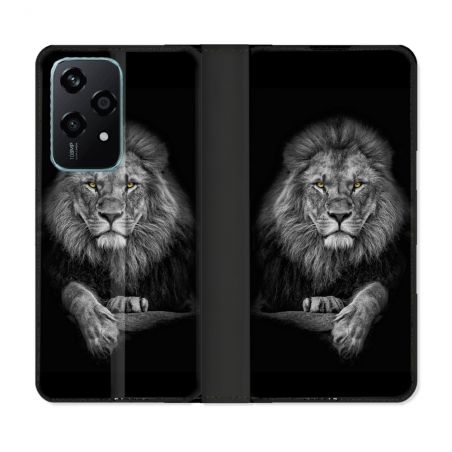 Housse cuir portefeuille Pour Honor 200 Lite 5G Animal Lion Majestueux