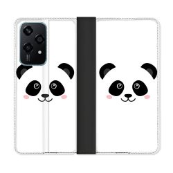 Housse cuir portefeuille Pour Honor 200 Lite 5G Animal Panda Blanc