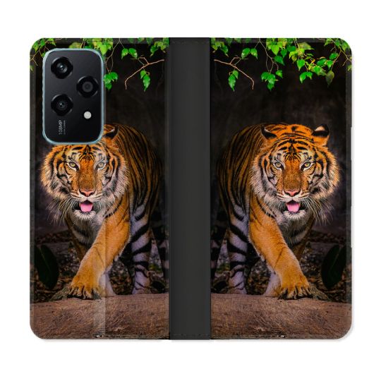 Housse cuir portefeuille Pour Honor 200 Lite 5G Animal Tigre Jungle