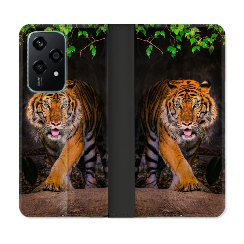 Housse cuir portefeuille Pour Honor 200 Lite 5G Animal Tigre Jungle