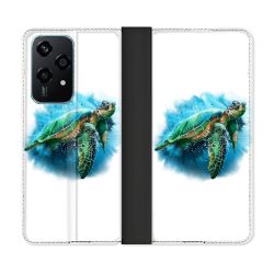 Housse cuir portefeuille Pour Honor 200 Lite 5G Animal Tortue Blanche multicolore