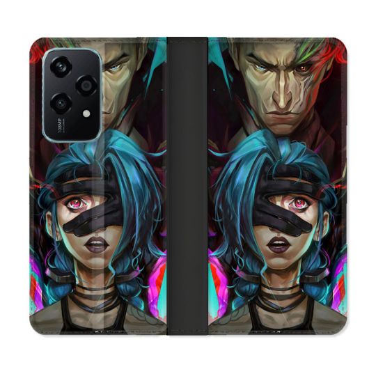 Housse cuir portefeuille Pour Honor 200 Lite 5G Arcane Jinx Bleu