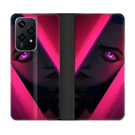 Housse cuir portefeuille Pour Honor 200 Lite 5G Arcane Jinx Rose