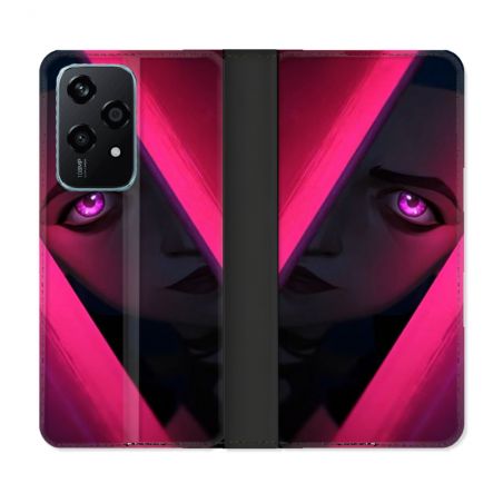 Housse cuir portefeuille Pour Honor 200 Lite 5G Arcane Jinx Rose