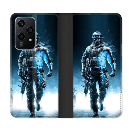 Housse cuir portefeuille Pour Honor 200 Lite 5G Call Of Duty Guerrier