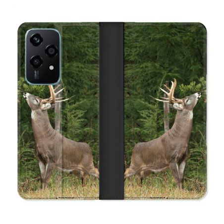 Housse cuir portefeuille Pour Honor 200 Lite 5G Chasse Cerf