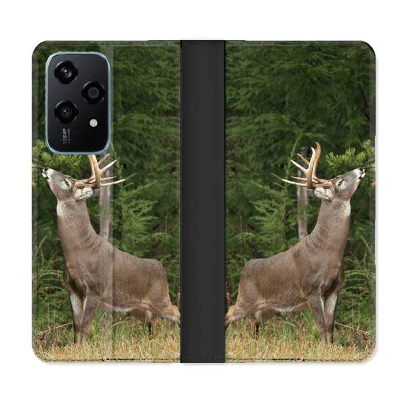 Housse cuir portefeuille Pour Honor 200 Lite 5G Chasse Cerf