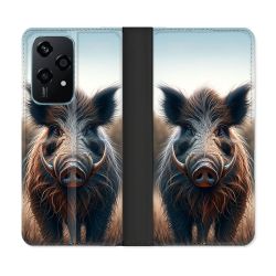 Housse cuir portefeuille Pour Honor 200 Lite 5G Chasse Sanglier Attaque