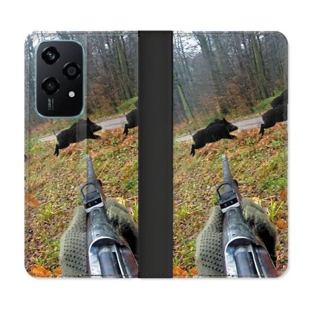 Housse cuir portefeuille Pour Honor 200 Lite 5G Chasse Vision Tir