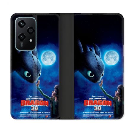 Housse cuir portefeuille Pour Honor 200 Lite 5G Dragons Affiche
