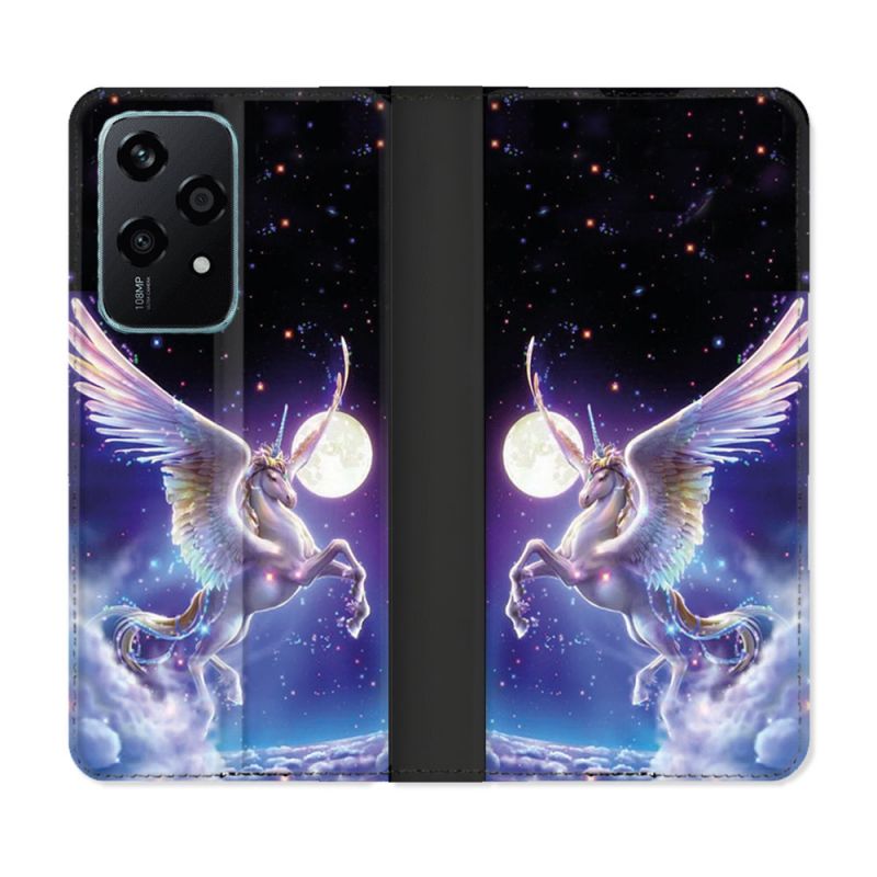 Housse cuir portefeuille Pour Honor 200 Lite 5G Fantastique Licorne Céleste