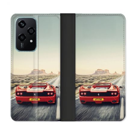 Housse cuir portefeuille Pour Honor 200 Lite 5G Ferrari F50