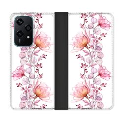 Housse cuir portefeuille Pour Honor 200 Lite 5G Fleur Eclosion