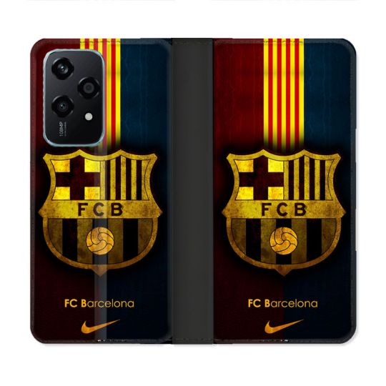 Housse cuir portefeuille Pour Honor 200 Lite 5G Foot FC Barcelone Vintage