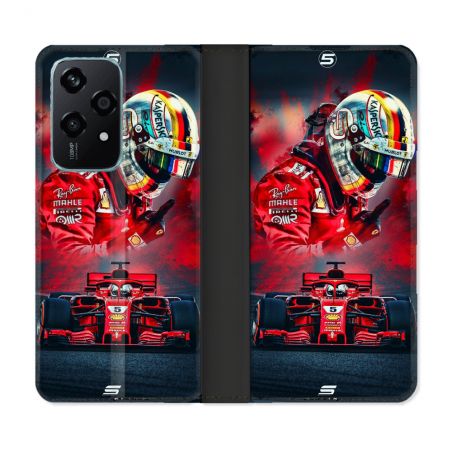 Housse cuir portefeuille Pour Honor 200 Lite 5G Formule 1 F1 Ferrari