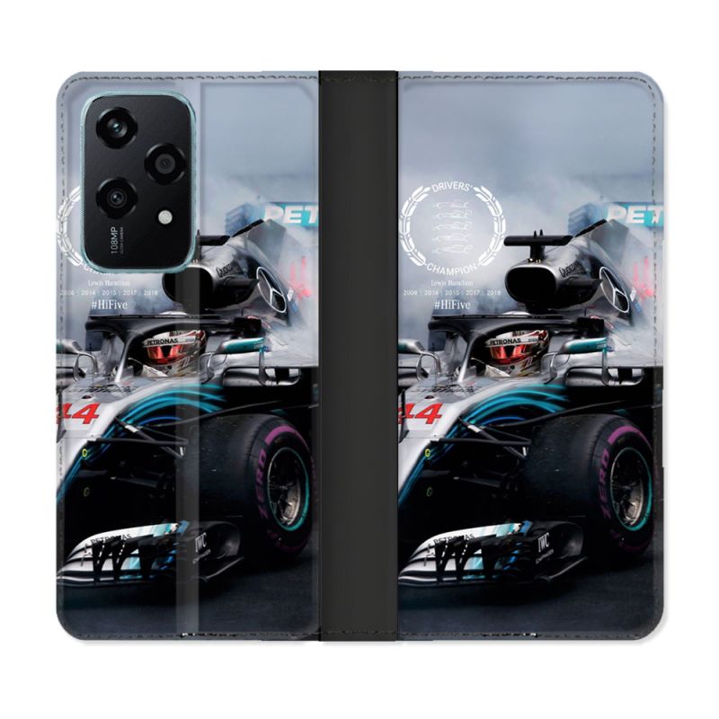 Housse cuir portefeuille Pour Honor 200 Lite 5G Formule 1 F1 Mercedes Petronas