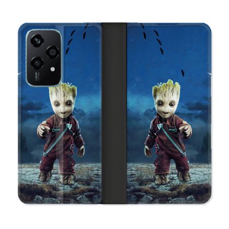 Housse cuir portefeuille Pour Honor 200 Lite 5G Groot Bleu