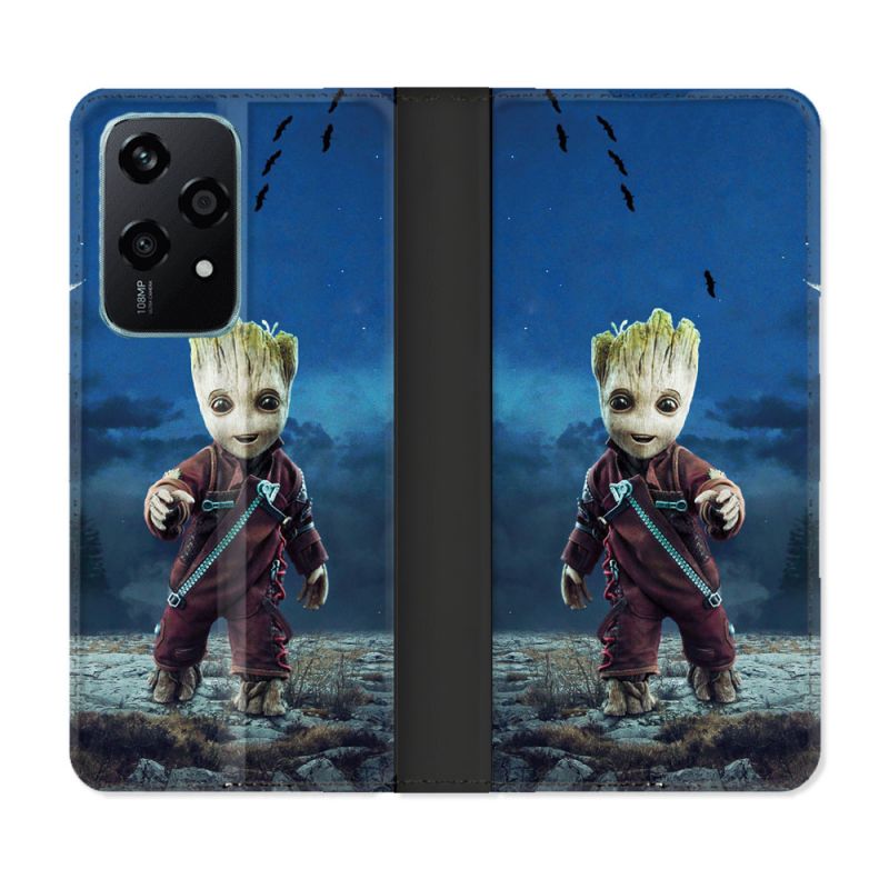 Housse cuir portefeuille Pour Honor 200 Lite 5G Groot Bleu