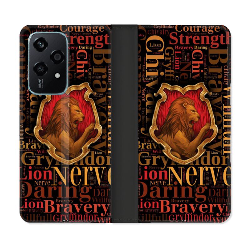 Housse cuir portefeuille Pour Honor 200 Lite 5G Harry Potter Griffondor