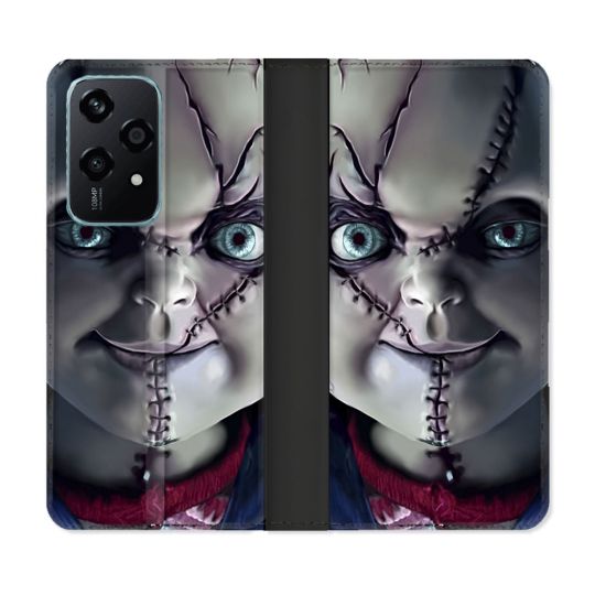 Housse cuir portefeuille Pour Honor 200 Lite 5G Horreur Chucky Cicatrice