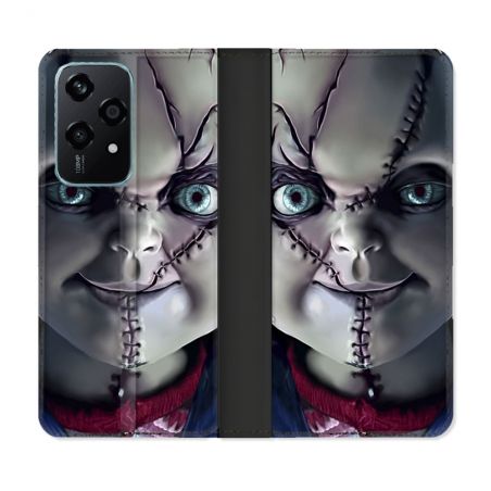 Housse cuir portefeuille Pour Honor 200 Lite 5G Horreur Chucky Cicatrice