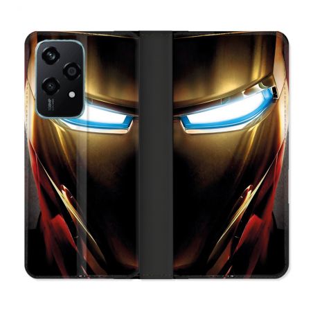 Housse cuir portefeuille Pour Honor 200 Lite 5G Iron Man Casque