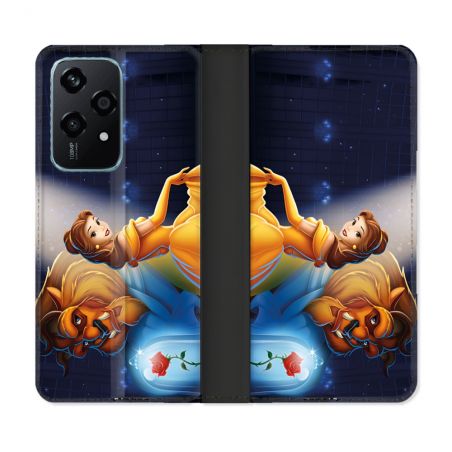 Housse cuir portefeuille Pour Honor 200 Lite 5G La Belle et La Bête