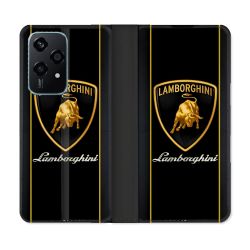 Housse cuir portefeuille Pour Honor 200 Lite 5G Lamborghini Carbone